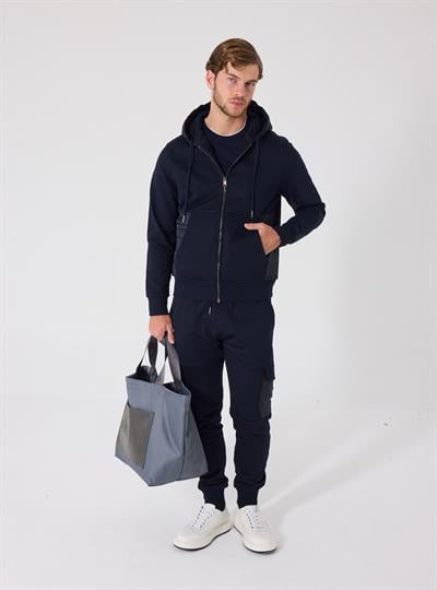 Giotelli Erkek Lacivert Standart Fit Pamuklu Kapüşonlu Eşofman Takımı