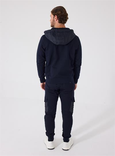Giotelli Erkek Lacivert Standart Fit Pamuklu Kapüşonlu Eşofman Takımı