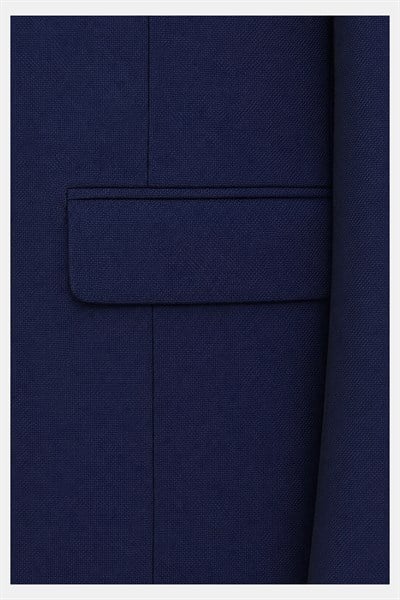 Lacivert Slim Fit Normal Bel 6 Drop Mono Yaka Takım Elbise
