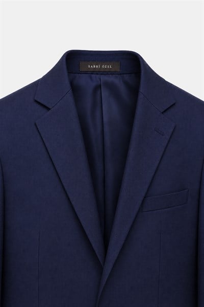Lacivert Slim Fit Normal Bel 6 Drop Mono Yaka Takım Elbise