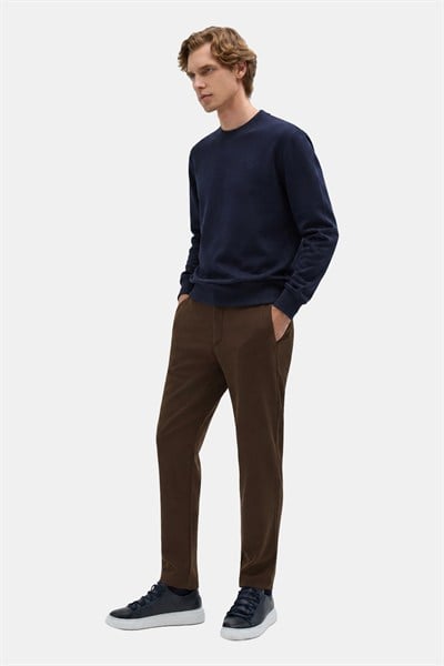 Lacivert Bisiklet Yaka Basic Erkek Oversize Sweatshirt 