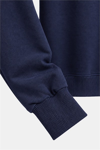 Lacivert Bisiklet Yaka Basic Erkek Oversize Sweatshirt 