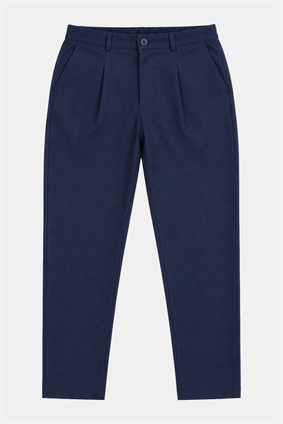 Lacivert Regular Fit Standart Kesim Beli Lastikli Pantolon