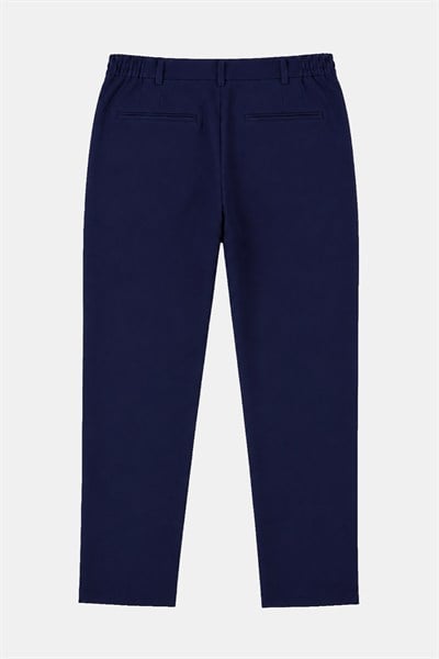 Lacivert Slim Fit Bel Bağcıklı Paraşüt Pantolon
