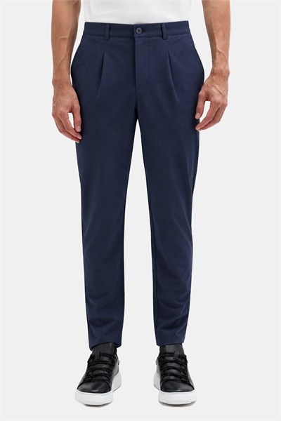 Lacivert Regular Fit Standart Kesim Beli Lastikli Pantolon