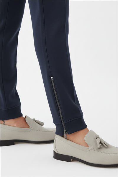 Giotelli Lacivert Regular Fit Pamuk Karışımlı Örme Jogger Pantolon