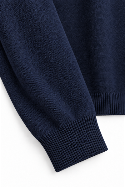 Lacivert Regular Fit Pamuklu Polo Yaka Triko Kazak