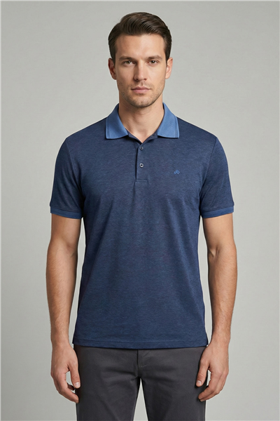 Lacivert Regular Fit Polo Yaka Erkek T-Shirt