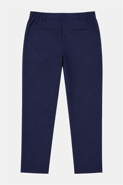 Lacivert Regular Fit Yan Cep Lastikli Bel Klasik Paça Jogger Pantolon