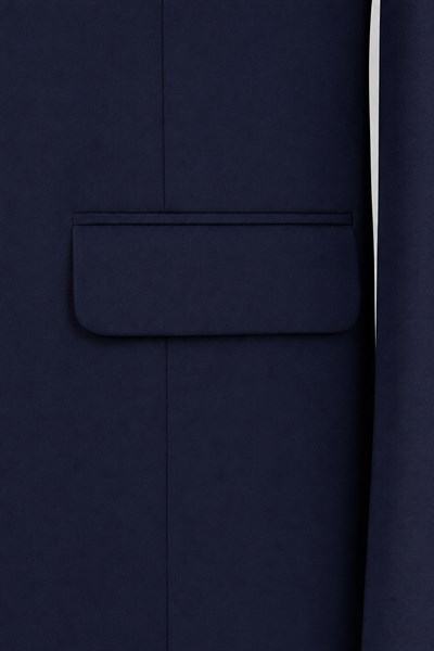 Lacivert Slim Fit Düz Paça 6 Drop Mono Yaka Klasik Takım Elbise