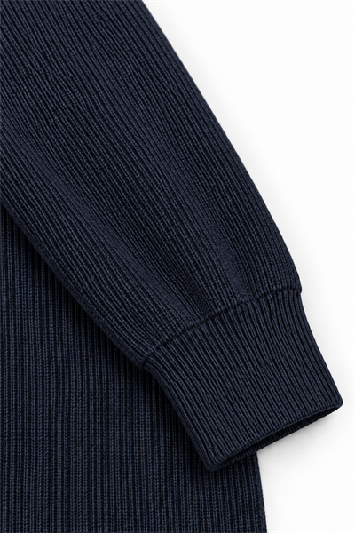 Lacivert Slim Fit Fermuarlı Yarım Balıkçı Yaka Triko Kazak