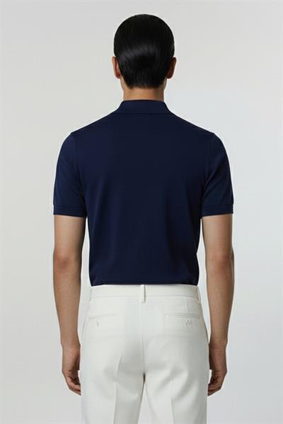 Giotelli Lacivert Slim Fit Triko Düğmeli Polo Yaka Erkek Gömlek