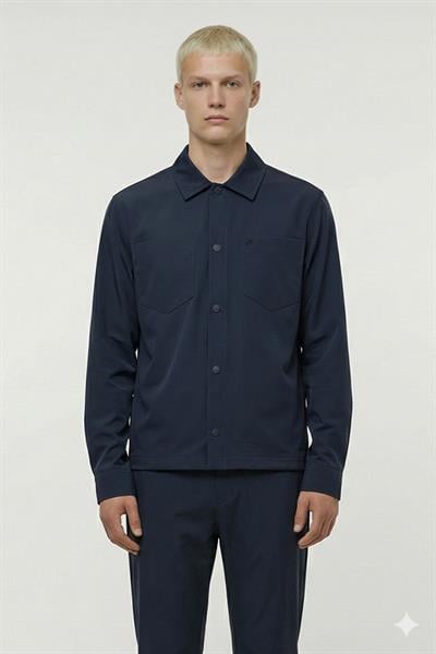 Lacivert Oversize Fit Gömlek Yaka Spor Takım Elbise