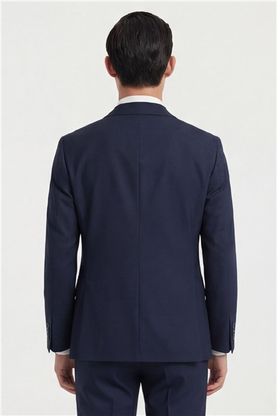 Giotelli Erkek Lacivert Dar Kesim Slim Fit Viskon Dokuma Normal Bel 6 Drop Takım Elbise
