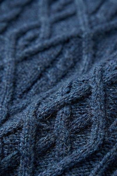 Lacivert Regular Fit Yünlü Desenli Tam Balıkçı Yaka Triko Kazak