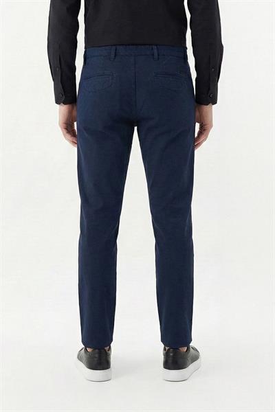 Giotelli Lacivert Regular Fit Pamuklu Düz Yandan Cepli Likralı Chino Pantolon