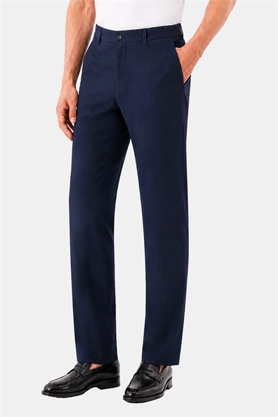 Lacivert Yanı Lastikli Köprülü Kemerli Slim Fit Jogger Pantolon
