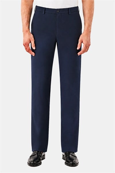 Lacivert Yanı Lastikli Köprülü Kemerli Slim Fit Jogger Pantolon