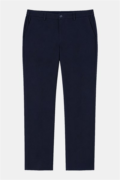 Lacivert Yanı Lastikli Köprülü Kemerli Slim Fit Jogger Pantolon