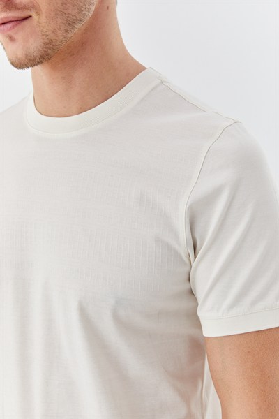 Latte %100 Pamuk Regular Fit Desenli Bisiklet Yaka T-shirt