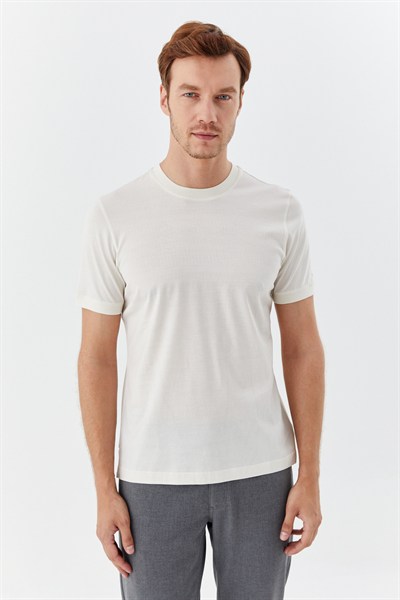 Latte %100 Pamuk Regular Fit Desenli Bisiklet Yaka T-shirt