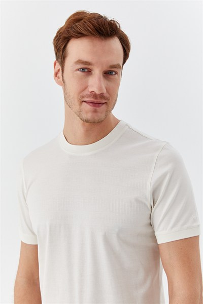 Latte %100 Pamuk Regular Fit Desenli Bisiklet Yaka T-shirt