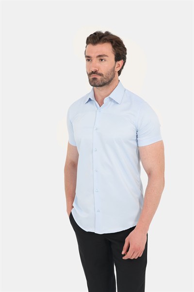 Mavi KLASİK YAKA KISA KOL REGULAR GÖMLEK