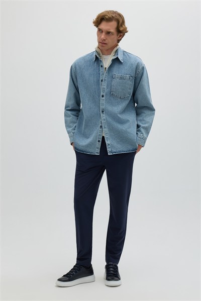 Mavi Regular Fit Pamuk Cepli Uzun Kollu Denim Ceket Gömlek