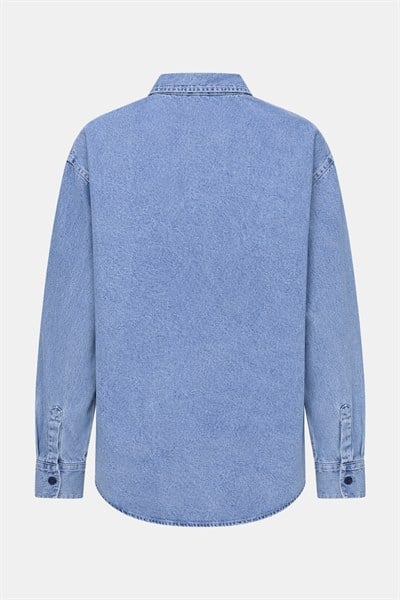 Mavi Regular Fit Pamuk Cepli Uzun Kollu Denim Ceket Gömlek