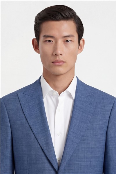 Giotelli Erkek Mavi Dar Kesim Slim Fit Viskon Dokuma Normal Bel 6 Drop Klasik Takım Elbise