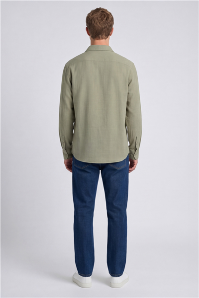Erkek Mint Normal Kesim Regular Fit %100 Pamuk Klasik Yaka Muslin Gömlek