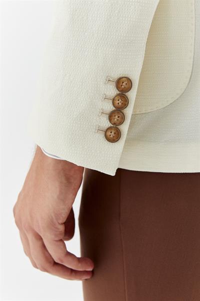 Ekru Mono Yaka Blazer Erkek Ceket