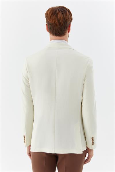 Ekru Mono Yaka Blazer Erkek Ceket