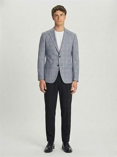 Mavi Slim Fit Pamuklu Mono Yaka Kareli Casual Ceket