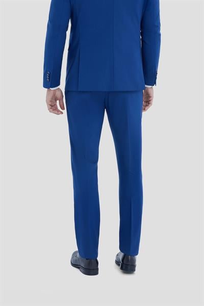Erkek İndigo Dar Kesim Slim Fit Viskon Mono Yaka Normal Bel Tam Astarlı 6 Drop Takım Elbise