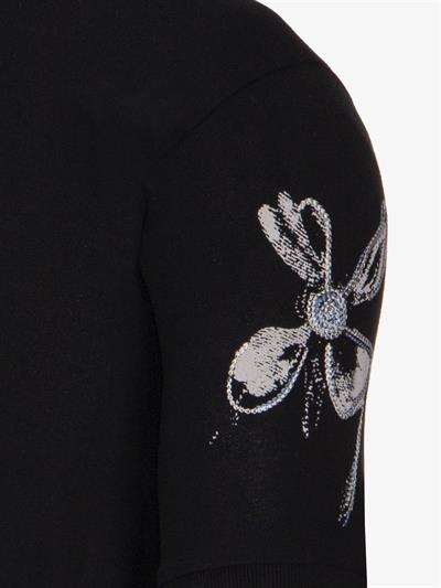 NAKIŞLI DÜĞMELİ POLO YAKA ERKEK T-SHIRT Siyah