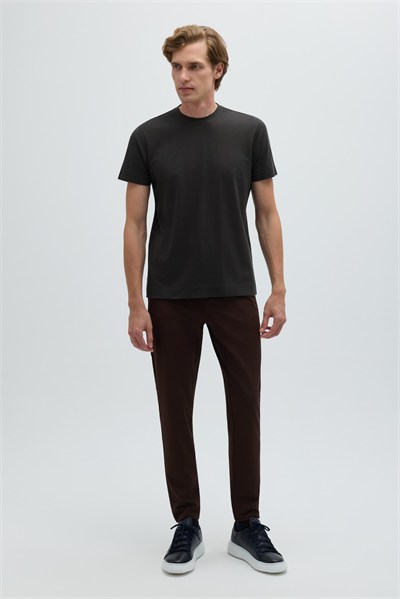 Nefti %100 Pamuk Regular Fit Dokuma Bisiklet Yaka Basic T-Shirt