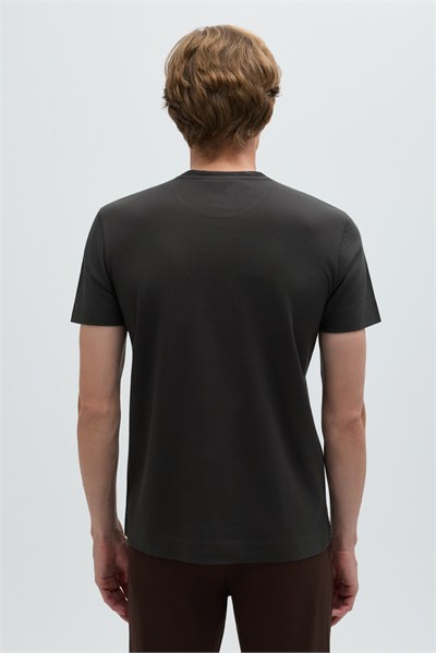 Nefti %100 Pamuk Regular Fit Dokuma Bisiklet Yaka Basic T-Shirt