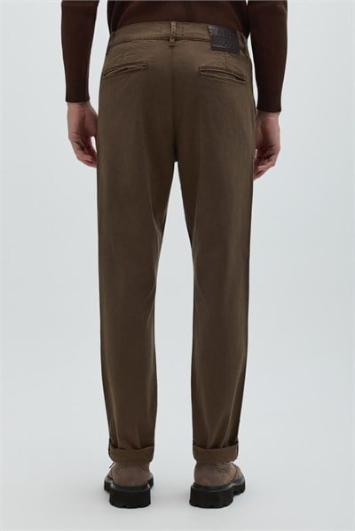 Orta Kahve Denim Regular Fit Erkek Pantolon