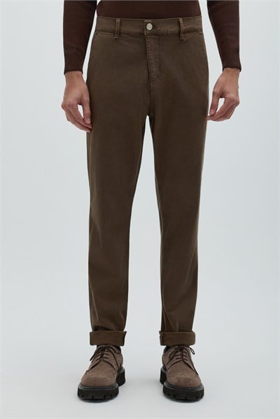 Orta Kahve Denim Regular Fit Erkek Pantolon