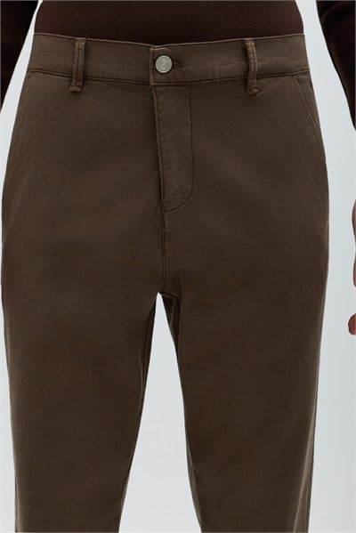 Orta Kahve Denim Regular Fit Erkek Pantolon