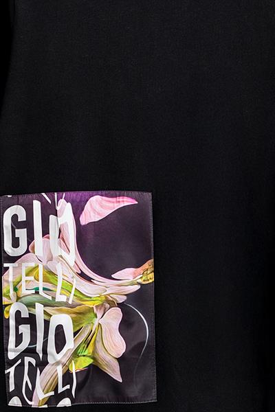 Oversize Baskılı  Bisiklet Yaka Erkek T-Shirt Siyah