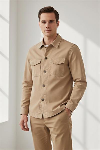 Oversize Gömlek Bej