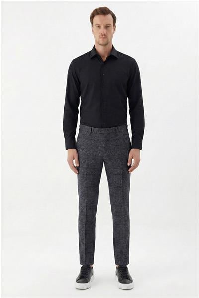 Erkek Gri Regular Fit Dokuma Pantolon