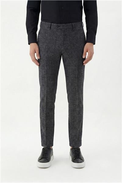 Erkek Gri Regular Fit Dokuma Pantolon