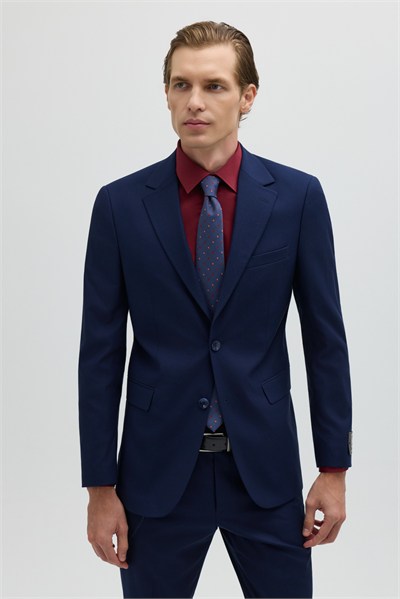 Parlement Slim Fit Düz Paça 6 Drop Mono Yaka Klasik Takım Elbise
