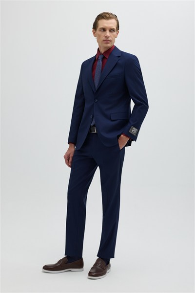 Parlement Slim Fit Düz Paça 6 Drop Mono Yaka Klasik Takım Elbise