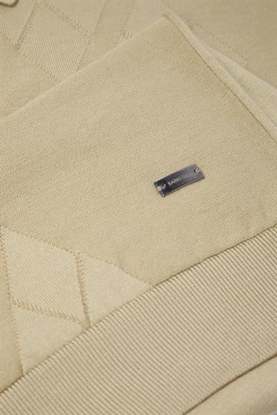 Erkek Camel Slim Fit %100 Pamuk Desenli Triko Polo Yaka Tişört