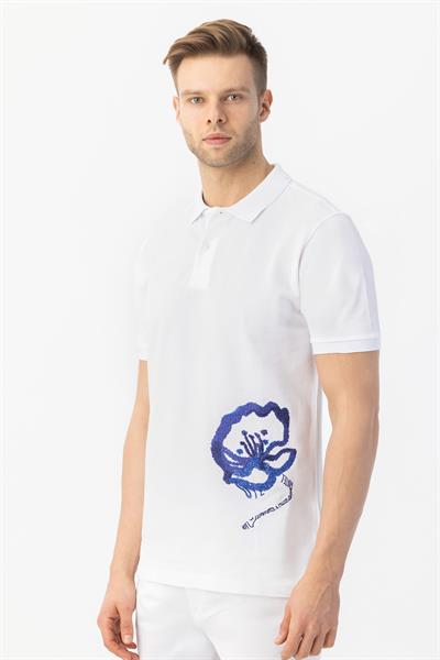 Polo Yaka Erkek T-Shirt Beyaz