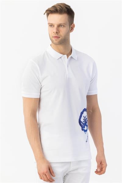 Polo Yaka Erkek T-Shirt Beyaz